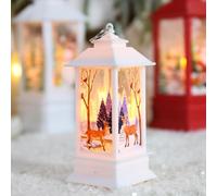 Phefop Lanterne Natalizie, Accenti per la Decorazione della Casa Lanterna da Appendere per Interni Ed Esterni con Cervo Pupazzo di Angelo Babbo Natale, Piccole Decorazioni Natalizie a LED Vintage