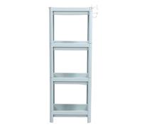 Phefop Mensola portaoggetti per pavimento da bagno blu, mensola aperta per l'organizzazione del bagno con grande capacità di stoccaggio in materiale plastico (4 livelli)