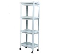 Phefop Mensola portaoggetti per pavimento da bagno blu, mensola aperta per l'organizzazione del bagno, con grande capacità di stoccaggio in materiale plastico (4 pezzi)