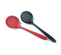 Phefop Mestolo per Schiumarola in Silicone, Cucchiaio Filtrante con Manico Lungo per Cucinare, Strumento in Nylon Rivestito in Silicone da 12,6 Pollici per Verdure e Wok (BLACK)