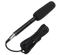 Phefop Microfono a mano unidirezionale, microfono portatile nero con interfaccia XLR per interviste, discorsi, produzione TV (nero, 28 cm)