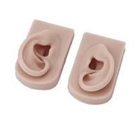 Phefop Modello di Perforazione in Silicone 2 Pezzi, Modello a Orecchio Umano Flessibile per le Orecchie di Perforazione e Insegnamento 'agopuntura, Design Portatile e Compatto (Tonalità della pelle
