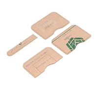 Phefop Modello in Acrilico per Portafoglio, Stencil in Acrilico Trasparente Riutilizzabili in 4 Pezzi per la Creazione di Portacarte Fai-da-te e Progetti di Pelletteria