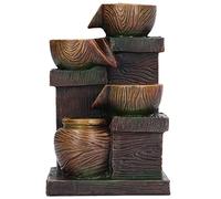 Phefop Ornamento fortunato della fontana di acqua che scorre del desktop per la decorazione dell'ufficio di casa, USB 5V simulazione da tavolo cascata decorazione per la casa e l'ufficio