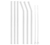 Phefop Pistette di Vetro Eco Gentili Riutilizzabili Set di Vetro, 8 Mm di Bere Cannucce Tolleranti per il Calore