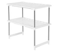 Phefop Scaffale Sotto il Lavello a 2 Livelli, Organizer Espandibile in Acciaio Inossidabile con Ripiani Mobili 10,2x14,8 Pollici per, Bagno, Soggiorno
