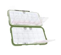Phefop Scatola per Attrezzatura da Pesca, Organizer Impermeabile in ABS con Scomparti Mobili, Custodia da 20 X 11,5 X 5 Cm con Chiusura a Leva per Viaggi in Mare Pesca Alla Carpa Al Colpo (GREEN)