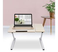 Phefop Scrivania per Laptop, Piano Inclinato Regolabile a Forma di Z, Tavolo Portatile per Giochi e Lettura, Altezza Regolabile per il Massimo Comfort (colore acero bianco)