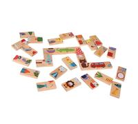 Phefop Set di Blocchi Domino, Giocattolo Educativo in Legno, Puzzle con Animali per Bambini, Ideale per l'apprendimento dei più Piccoli e l'interazione Familiare