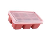 Phefop Stampi per Cubetti di Ghiaccio in Silicone, 6 Scomparti con Coperchio, Riutilizzabili, Antigoccia, Facili da Sganciare per Succhi di Frutta, Omogeneizzati per Bambini (PINK)