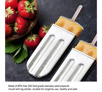 Phefop Stampo per Gelato, Macchina per Ghiaccioli in Acciaio Inossidabile con 100 Bastoncini, Grande capacità per Dolcetti Fatti in Casa, per il Divertimento Estivo (testa rotonda)