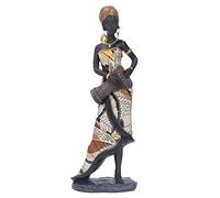 Phefop Statua del Tamburo Africano, Mano Artigianale del Musicista di Aspetto Realistico Dell'ufficio del Batterista, Dettagli Squisiti Vestiti Variopinti per la Decorazione