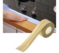 Phefop Striscia di Mastice per Bagno, Nastro Sigillante Autoadesivo in PVC per Cucine e Vasche da Bagno, Resistente Al Calore e all'acqua, Tipo 3,2 X 3,8 per Finiture Pulite (Beige)