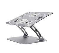 Phefop Supporto per Laptop in Lega di Alluminio, Base di Raffreddamento | Si Piega per Viaggiare, Regge Fino a 10 Kg, Base Antiscivolo, Meno Sforzo Al Collo
