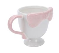 Phefop Tazza da caffè con Fiocco da 300 Ml, Simpatica Tazza in Ceramica con Design a Papillon 3D per Donna, Perfetta per tè, Latte, Latte, Cacao a Casa (PINK)