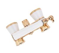 Phefop Telescopio Binoculare per Teatro, Vetro Ottico BK7, Binocolo da Opera 3X25, Messa a Fuoco Centrale, Campo Visivo di 105 M per Donne e Bambini (WHITE)