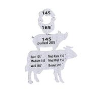 Phefop Temperatura della Carne, Magnete per la Temperatura della Carne in Ferro Metallico, Temperature di Cottura Interne per Manzo, Maiale, Pollo, Pesce, Adatto per gli Appassionati di Barbecue e