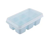 Phefop Vaschetta per Cubetti di Ghiaccio con Coperchio Rimovibile, Vaschette per Cubetti di Ghiaccio Impilabili da 6 per Congelatore, Design Impilabile Morbido Ed Elastico in PP (blu e bianco)