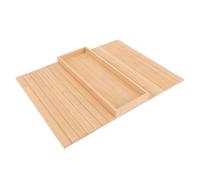 Phefop Vassoio per Braccioli per Divano, Tavolino Pieghevole in bambù, Design Antiscivolo, Multiuso per Snack e Bevande, Perfetto per il Soggiorno e le Serate di Cinema (Legno naturale)