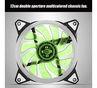 Phefop Ventola per Case PC 12cm Doppia Apertura LED, 120mm Raffreddamento Ventola 12V DC con Interfaccia 4Pin 3Pin, Colori Rosso Blu Verde Bianco per Computer (GREEN)