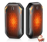 PHEJIE Scaldamani Ricaricabile, 2 Pack Scaldamani Elettrico Portatile, 3 Livelli di Temperatura da 40-55°C,6000mAh Scaldamani Ricaricabile Unisex per Interni Esterni Golf Campeggio Regali Invernali