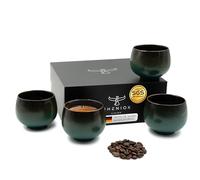 Pheniox Set di tazze da cappuccino giada | 4 pezzi | 160 ml | tazze da caffè di alta qualità in gres | senza manico | regalo in design moderno | Espresso | Moka | Cappuccino | Tè