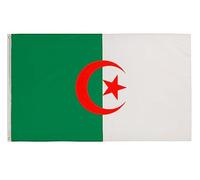 PHENO FLAGS Bandiera Algeria 90x150cm - algerina - resistente alle intemperie - con occhielli in ottone - 100% poliestere - cuciture doppie robuste e colori vivaci - per gli amanti delle bandiere