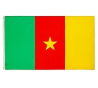 PHENO FLAGS Bandiera Camerun 90x150cm - camerunese - resistente alle intemperie con occhielli in ottone - 100% poliestere - cuciture doppie robuste e colori vivaci - per gli amanti delle bandiere
