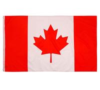 PHENO FLAGS Bandiera Canada 90x150cm - canadese - resistente alle intemperie - con occhielli in ottone - 100% poliestere - cuciture doppie robuste e colori vivaci - per gli amanti delle bandiere