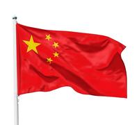 PHENO FLAGS Bandiera Cina 90x150cm - cinese - resistente alle intemperie con occhielli in ottone - 100% poliestere - cuciture doppie robuste e colori vivaci - ideale per gli amanti delle bandiere