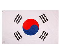 PHENO FLAGS Bandiera Corea del Sud 90x150cm - sudcoreana - resistente alle intemperie - con occhielli in ottone - 100% poliestere - cuciture doppie robuste e colori vivaci