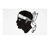 PHENO FLAGS Bandiera Corsica 90 x 150 cm - Corsica - Resistente alle intemperie, con occhielli in ottone, 100% poliestere, cuciture doppie robuste e colori vivaci - per gli appassionati di bandiere