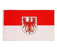 PHENO FLAGS Bandiera del Brandeburgo, con occhielli in ottone, 90 x 150 cm, bandiere resistenti alle intemperie, per asta della bandiera, 100% poliestere