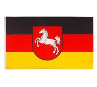 PHENO FLAGS Bandiera della Bassa Sassonia, con occhielli in ottone, 90 x 150 cm, resistente alle intemperie per asta della bandiera, 100% poliestere