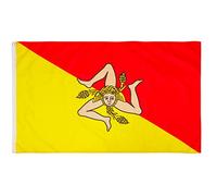 PHENO FLAGS Bandiera della Sicilia 90x150 cm - Siciliana Con Occhielli in Ottone - Resistente Alle Intemperie per Asta - 100% Poliestere