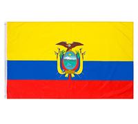 PHENO FLAGS Bandiera Ecuador 90x150cm - ecuadoriana - resistente alle intemperie con occhielli in ottone - 100% poliestere - cuciture doppie robuste e colori vivaci - per gli amanti delle bandiere