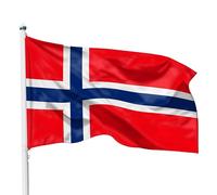 PHENO FLAGS Bandiera Norvegia 90x150cm - norvegese - resistente alle intemperie con occhielli in ottone - 100% poliestere - cuciture doppie robuste e colori vivaci - per gli amanti delle bandiere