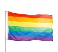 PHENO FLAGS Bandiera Premium Arcobaleno 90x150 cm - estremamente resistente alle intemperie con occhielli in metallo e tecnologia di sigillatura speciale - orlata doppia - colori brillanti e vivaci