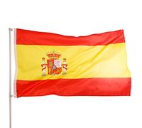 PHENO FLAGS Bandiera Premium Spagna 90x150 cm - estremamente resistente alle intemperie - occhielli in metallo e tecnologia di sigillatura speciale - doppio orlo e colori brillanti e vivaci