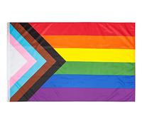 PHENO FLAGS Bandiera Progress 90x150 cm con occhielli in ottone - Bandiera LGBTQ resistente alle intemperie per asta della bandiera - 100% poliestere