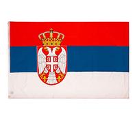 PHENO FLAGS Bandiera Serbia 90x150cm - serba - resistente alle intemperie - con occhielli in ottone, 100% poliestere, cuciture doppie robuste e colori vivaci - ideale per gli amanti delle bandiere