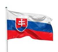 PHENO FLAGS Bandiera Slovacchia 90x150cm - slovacca - resistente alle intemperie con occhielli in ottone - 100% poliestere - cuciture doppie robuste e colori vivaci - per gli amanti delle bandiere