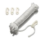 PHENO FLAGS Corda per pennone 15m con 4 Ganci - Corda di Alta qualità - Corda per Bandiera - Lunga 15 Metri per Uso Esterno