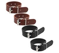 PHENOFICE 2 Paia di Cinturini in Pelle Spessa Regolabili per Cestini Bici in Vimini e Legno, Accessori Staccabili, Cinghie Robuste con Fori per Lunghezza Personalizzabile