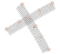 PHENOFICE 2 pezzi Fermagli Elastici Invisibili per Capelli Donna Pettini Forma di U per Fissare i Capelli al Collo Accessori per Acconciature Casual e Formali da Colore Bianco con Dorato