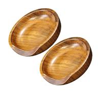 PHENOFICE 2 Pezzi Poggiamestolo in Legno Naturale per Cucina Supporto Resistente per Cucchiaio e Spatole per Mantenere Ordine e Pulizia Durante la Preparazione dei Cibi