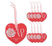 PHENOFICE 20 Biglietti D’auguri a Forma di Cuore con Nastri Rosa, Etichette Regalo di San e Compleanno per Donne, Tag Creativi per Regali e Messaggi D’amore