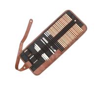 PHENOFICE 29 Pezzi Matite da Disegno in Legno con Carboncino e Pennelli per Schizzi Kit Completo con Astuccio Rotolo per Principianti e Artisti