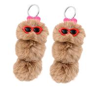 PHENOFICE 2pezzi Portachiavi Peluche Forma Di Bruco Accessorio Unico e Morbido Per Borse e Chiavi Decorazione Adatta Per Regali Agli Amici e Alla Famiglia