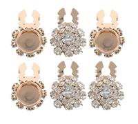 PHENOFICE 3 paia di gemelli per donna e uomo - Copribottoni con strass per camicie e camicette - Copribottoni staccabili per gioielli - Adatti per matrimoni, festa della mamma, lavoro e festività